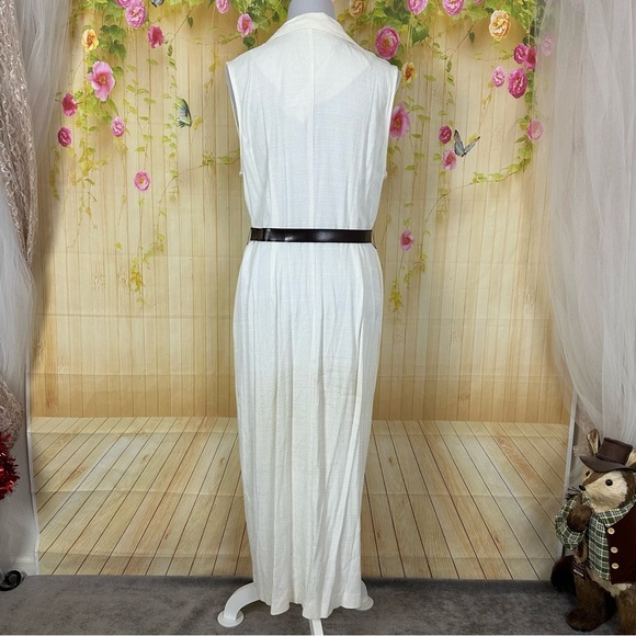 VINTAGE Sherri Martin White Button Up Dress Size 16 - Picture 2 of 12